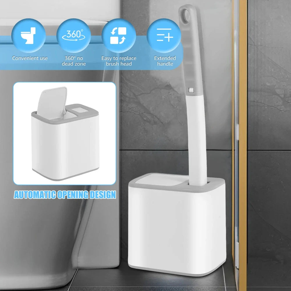 No-Touch Toilet Brush Kit with Disposable Cleaning Heads – Hygienic Bathroom Cleaning Tool
