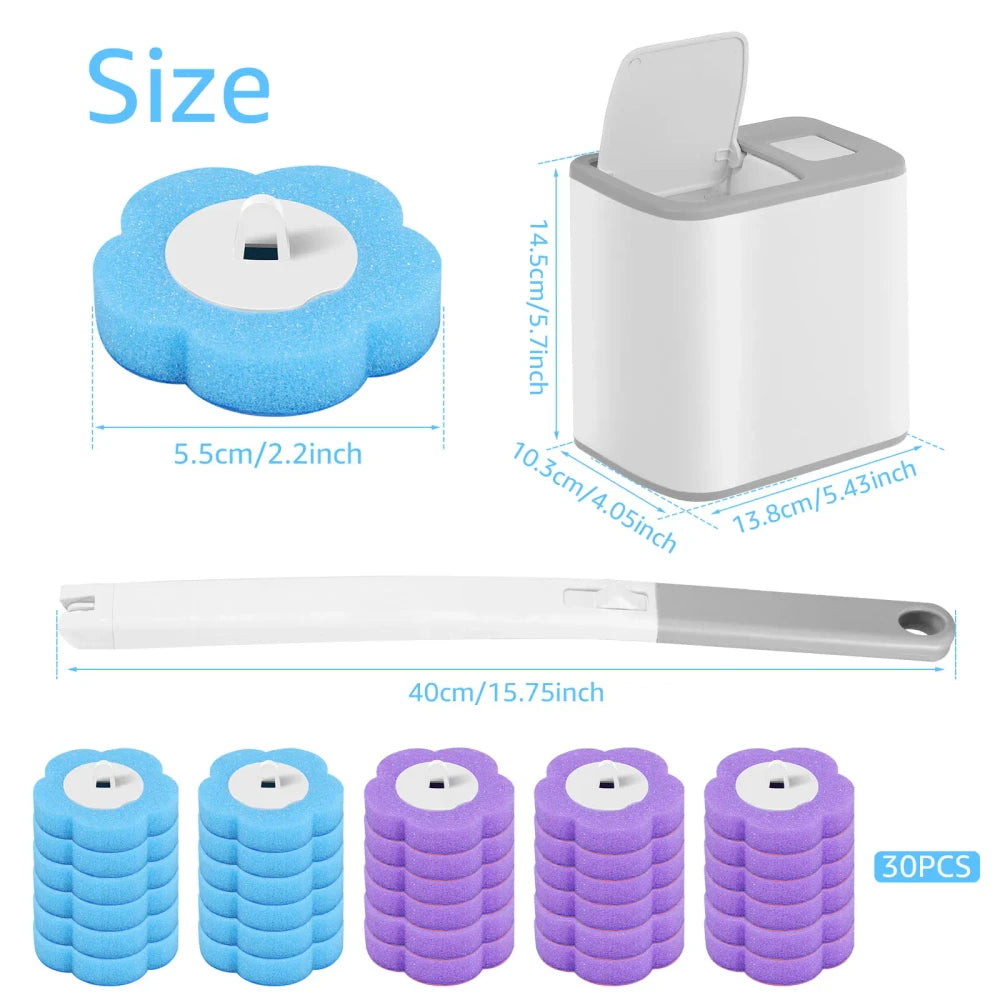 No-Touch Toilet Brush Kit with Disposable Cleaning Heads – Hygienic Bathroom Cleaning Tool