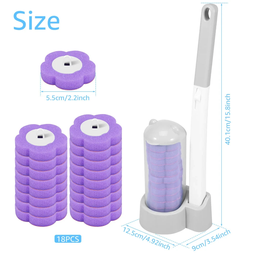 No-Touch Toilet Brush Kit with Disposable Cleaning Heads – Hygienic Bathroom Cleaning Tool