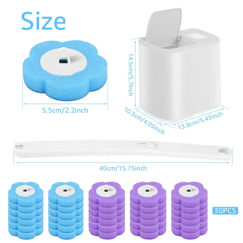 No-Touch Toilet Brush Kit with Disposable Cleaning Heads – Hygienic Bathroom Cleaning Tool